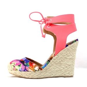 Almond Toe Wedge Straw Espadrille Platform